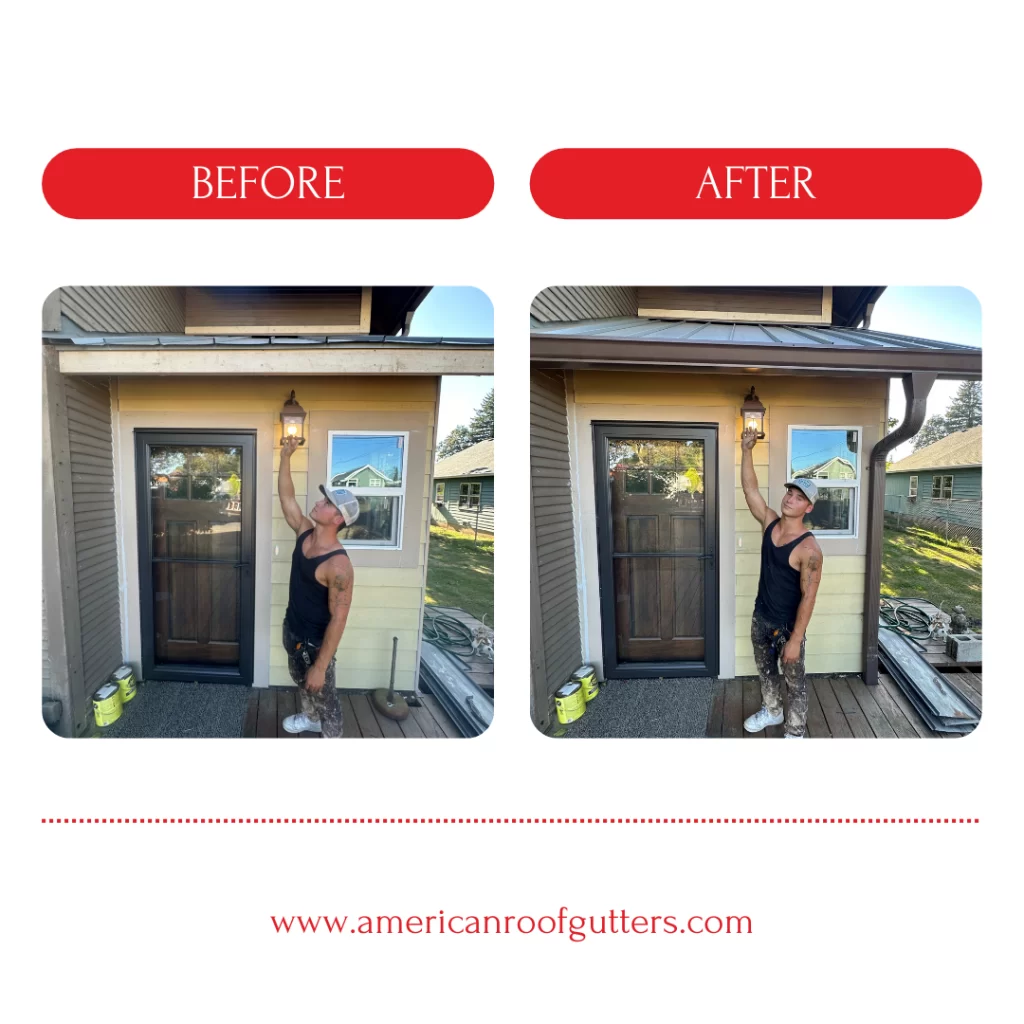 before and after photos of gutter installation